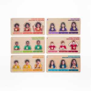 Emotions Wooden Peg Puzzles, Expressions Collection, 6-Pack