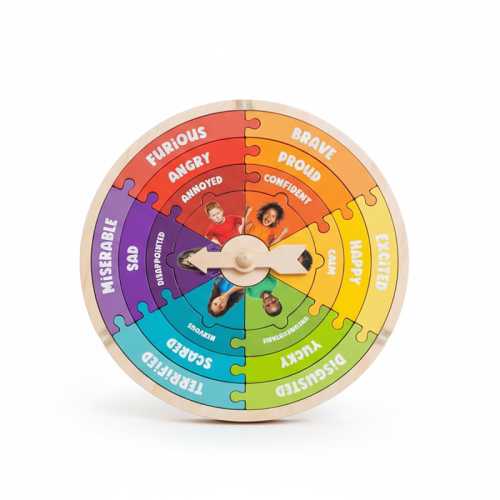 My Emotions Wheel Wooden Puzzle, Expressions Collection, 25 Pieces