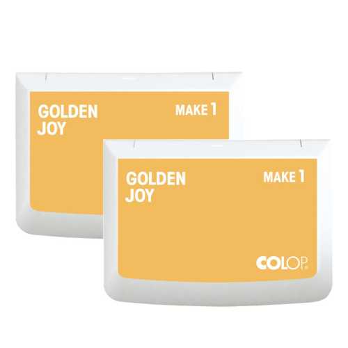 Make 1 Water-Based Acid-Free Craft Ink Stamp Pad, 3.5 x 2 Inches, Golden Joy, 2 Pack