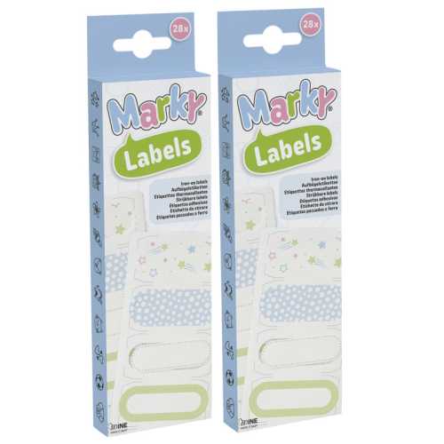 Iron-On Clothing Labels, 7 Assorted Designs, 28 Count, 2 Pack
