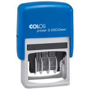 Self-Inking S-220 Line Dater Stamp, Adjustable Date, 1/2 Inch, Black
