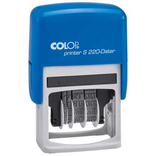 Self-Inking S-220 Line Dater Stamp, Adjustable Date, 1/2 Inch, Black