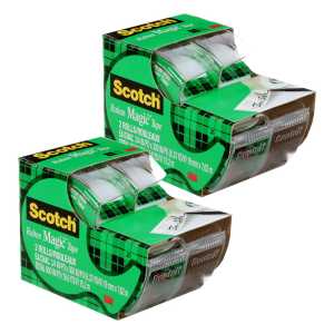 Matte Invisible Tape with Handheld Dispensers, 0.75 Inch x 24.9 ft, Clear, 2 Rolls, 2-Set Bundle