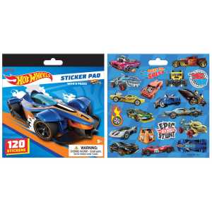 Hot Wheels Small Sticker Pad, 120 Stickers