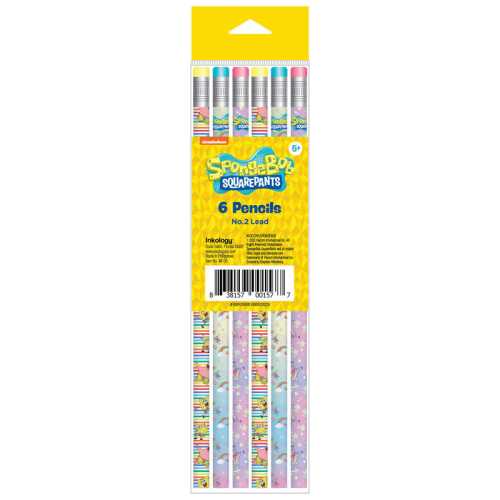 SpongeBob SquarePants No. 2 Pencils, 6 Count
