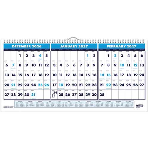 Recycled Wall Calendar, 23.5