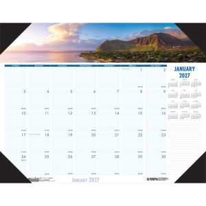 Earthscapes Recycled Monthly Desk Pad Calendar, 22" x 17"