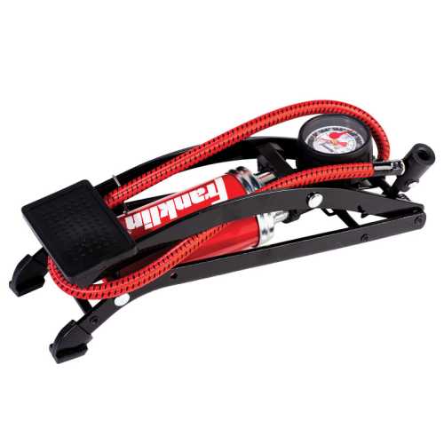 High Pressure Foot Pump with PSI Gauge, Red