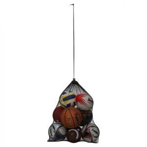 Mesh Equipment Bag, Black Drawstring Sports Bag