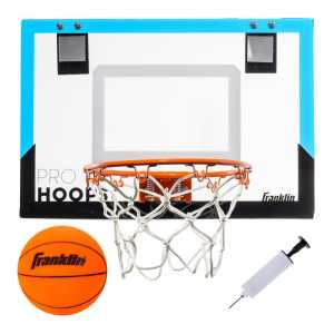 Pro Hoops Over the Door Mini Basketball Hoop, Black and Blue