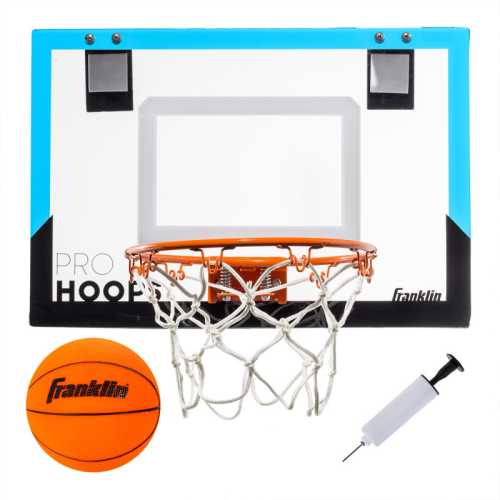 Pro Hoops Over the Door Mini Basketball Hoop, Black and Blue