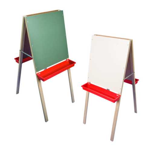 Child's Double Easel, Green Chalkboard and White Dry Erase Board