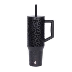 40oz Commuter Tumbler - Black Leopard