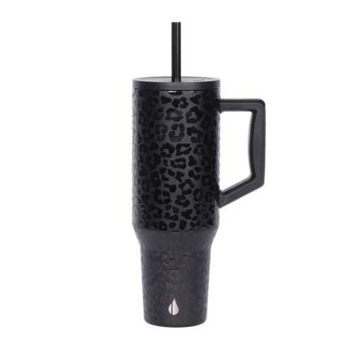 40oz Commuter Tumbler - Black Leopard