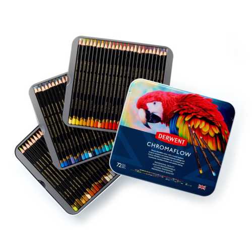 Chromaflow Soft-Core Colored Pencils, 72-Count Metal Tin