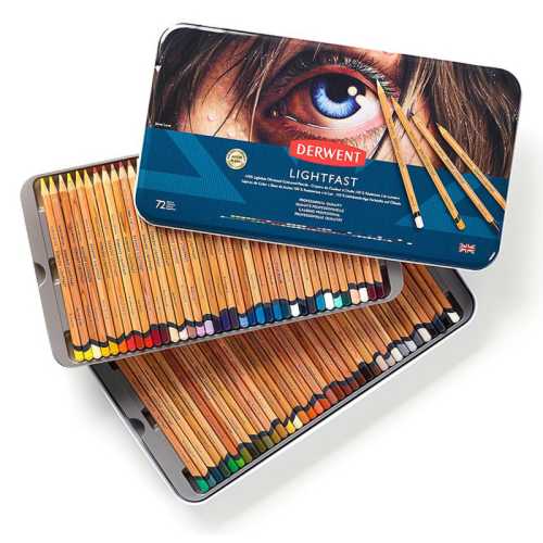 Lightfast Oil-Based Colored Pencils, 72-Count Metal Tin