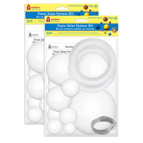 DIY Polyfoam Solar System Model Kit, 13 Pieces, Set of 2