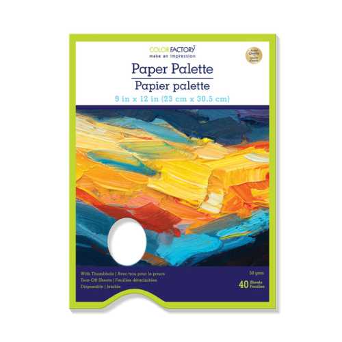 Disposable Paper Palette Pad with Thumbhole, 9 x 12 Inches, 40 Sheets