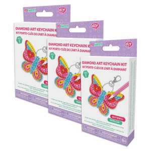 Diamond Painting Keychain Kit, Butterfly Design, Set of 3