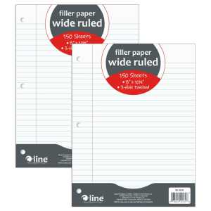 Wide-Ruled Filler Paper, 150 Sheets, 2-Pack