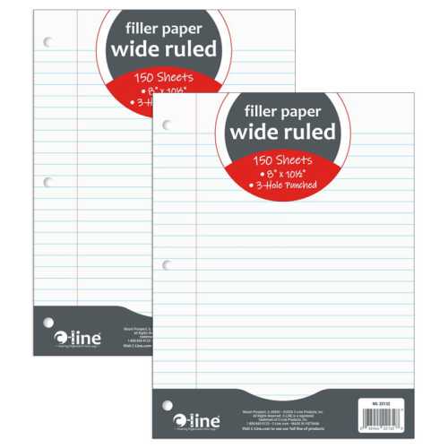 Wide-Ruled Filler Paper, 150 Sheets, 2-Pack