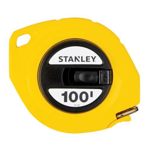 Steel Long Tape Measure with 1/8-Inch Graduations, 100 Feet, Yellow