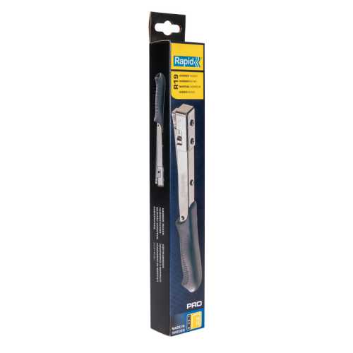 Steel Hammer Tacker Stapler, PRO R19E Series, Black